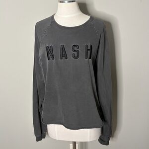 The Nash Collection Nash Charcoal Sweatshirt with Black Lettering, Medium